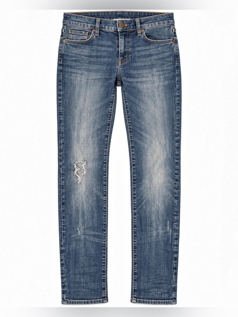 KUT from the Kloth Size 10 Distressed Skinny Jeans Medium Wash Stretch Denim